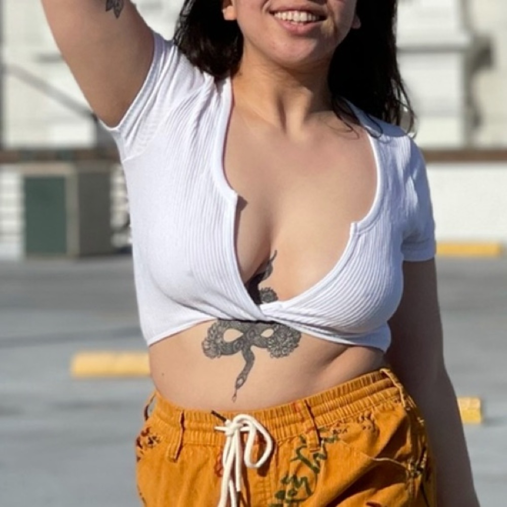 Urban Outfitters Twist Front White Ribbed Crop